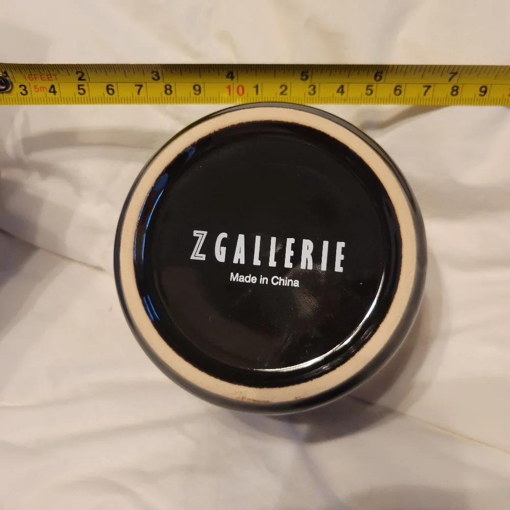 Z Gallerie Multiuse Storage Containers Stoneware - Black with Shiny Gold tops